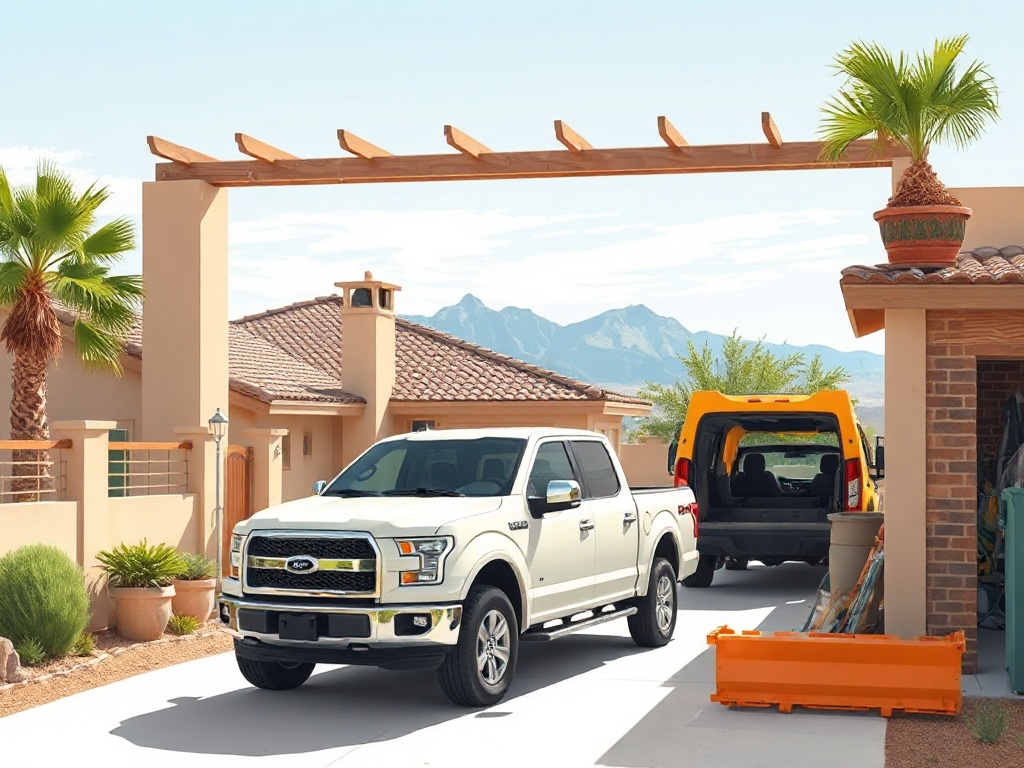 Full-Week Retreat vs. Weekend: Which Format Actually Gets You Better ROI? Exterior of a private convertible event and lodging space in the high desert at golden hour with a glowing pool and boulder landscape